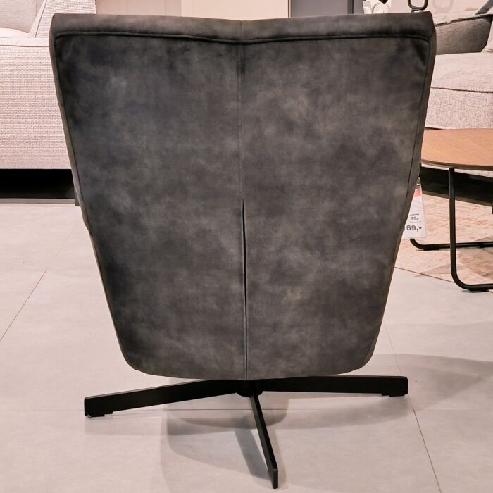 INHOUSE Fauteuil Benia groen velvet + Hocker