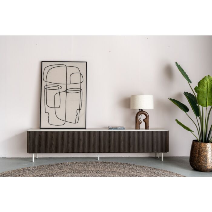 TV-Meubel Waza Yokohama 240cm Met Latjes & Beige Poten