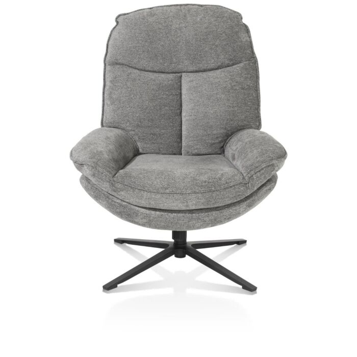 Florence, Relaxfauteuil (Incl. Poef) - Stof Enzo - Grijs