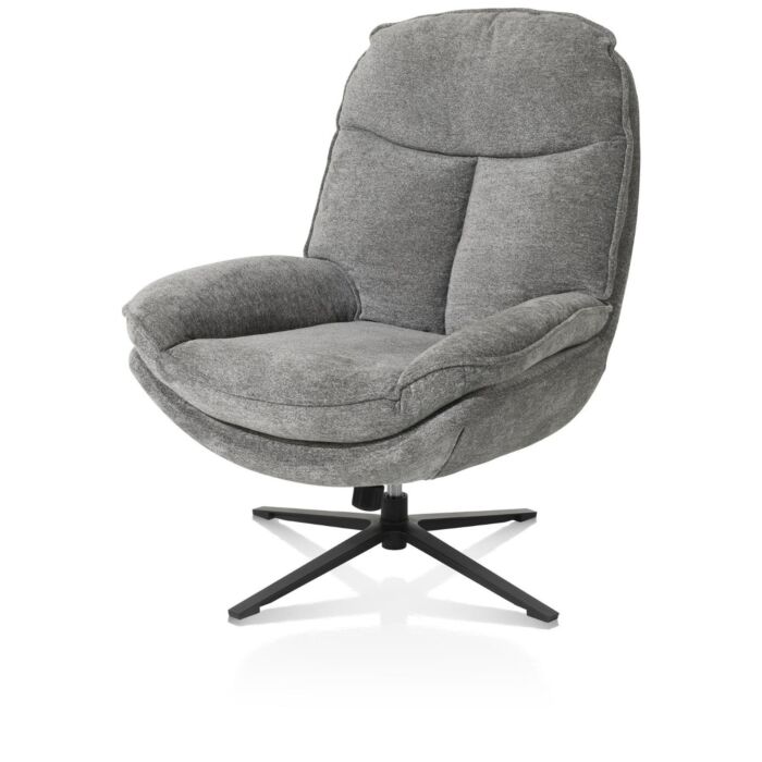 Florence, Relaxfauteuil (Incl. Poef) - Stof Enzo - Grijs