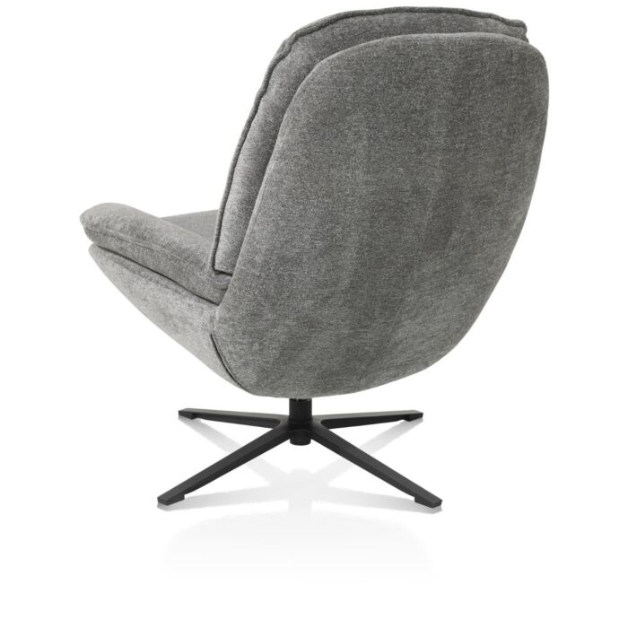 Florence, Relaxfauteuil (Incl. Poef) - Stof Enzo - Grijs