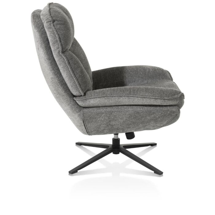 Florence, Relaxfauteuil (Incl. Poef) - Stof Enzo - Grijs