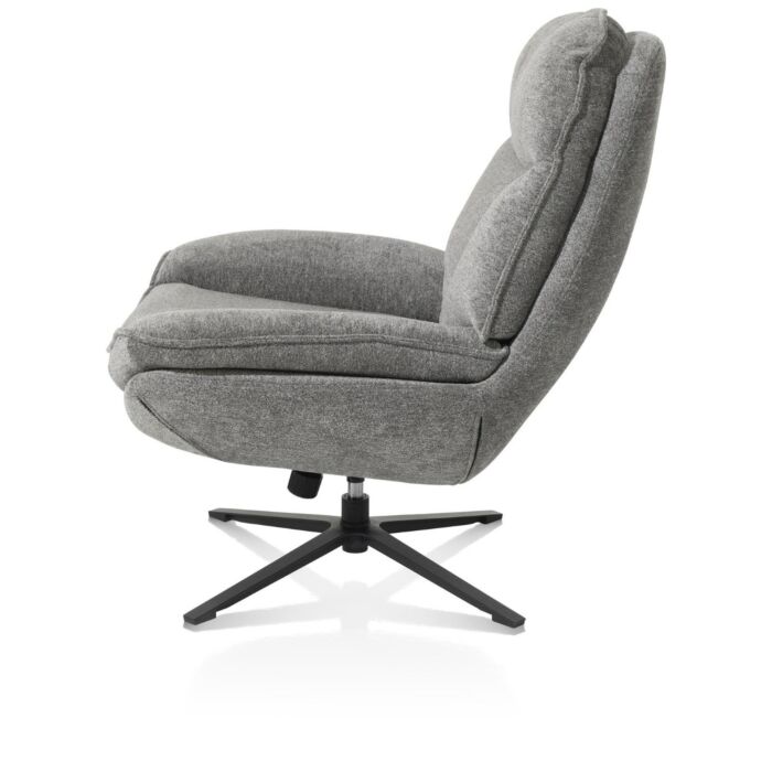 Florence, Relaxfauteuil (Incl. Poef) - Stof Enzo - Grijs