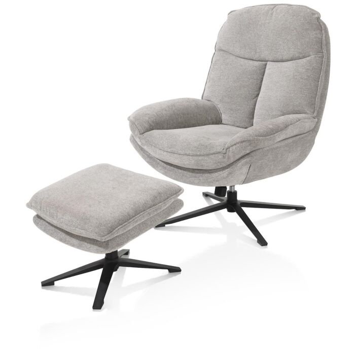 Florence, Relaxfauteuil (Incl. Poef) - Stof Enzo - Kiezel