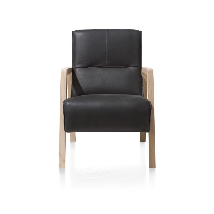 Bueno, Fauteuil Met Houten Arm Vintage Clay / White / Black