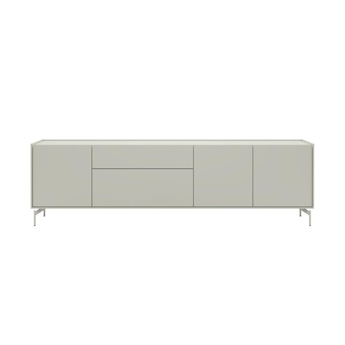 Noon, Dressoir 240 Cm - 3-Deuren + 2-Laden - Geheel Silk Grey