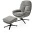 Florence, Relaxfauteuil (Incl. Poef) - Stof Enzo - Grijs