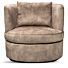 Draaibare Lounge Fauteuil Velours Taupe Desiree 