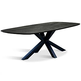 Ovale Eettafel Caval Zwart 200cm	